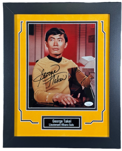 Image of George Takei Signed Custom Framed 8x10 Photo Star Trek Sulu Autographed JSA COA
