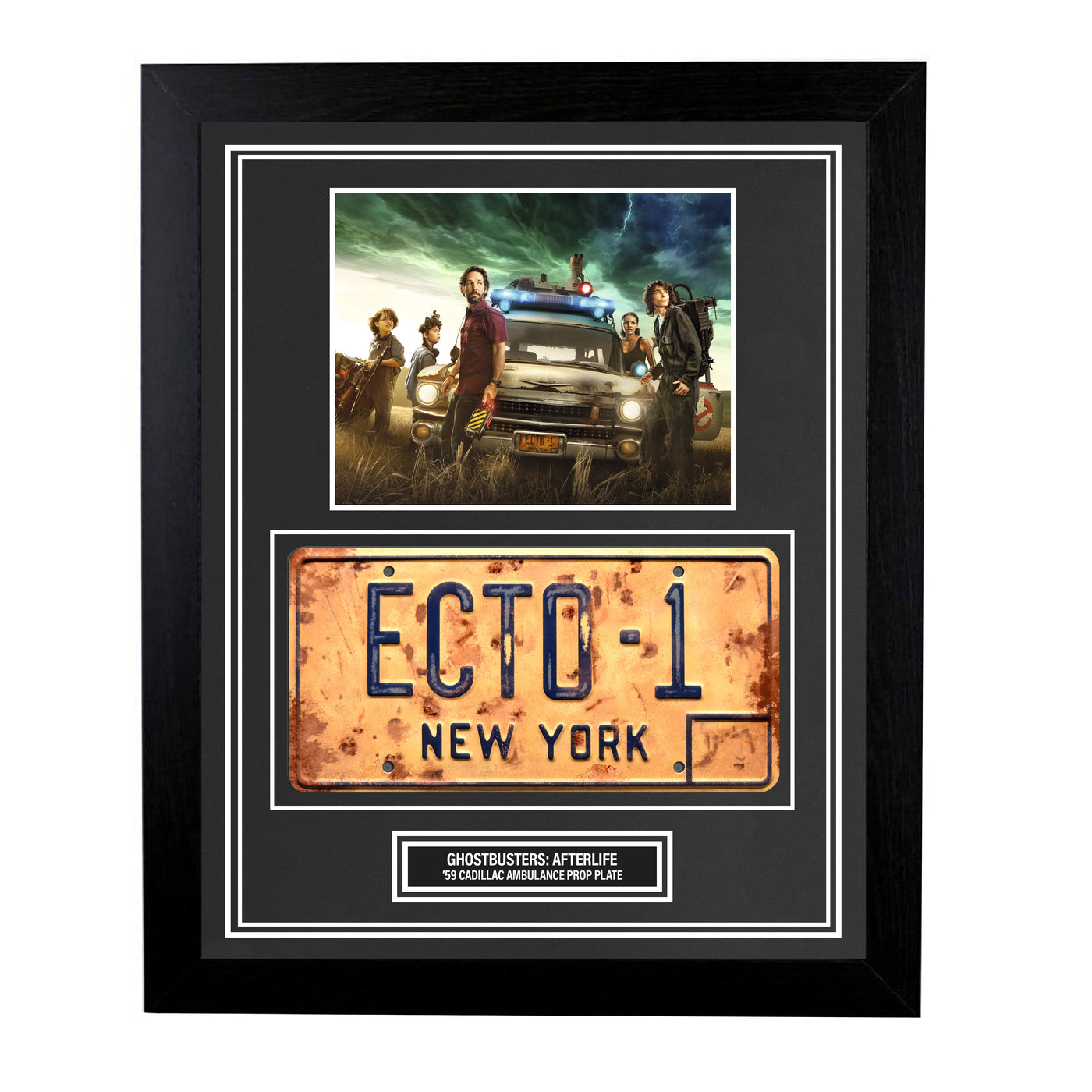Ghostbusters Custom Framed 1959 Cadillac Ambulance License Plate Prop Wall Display