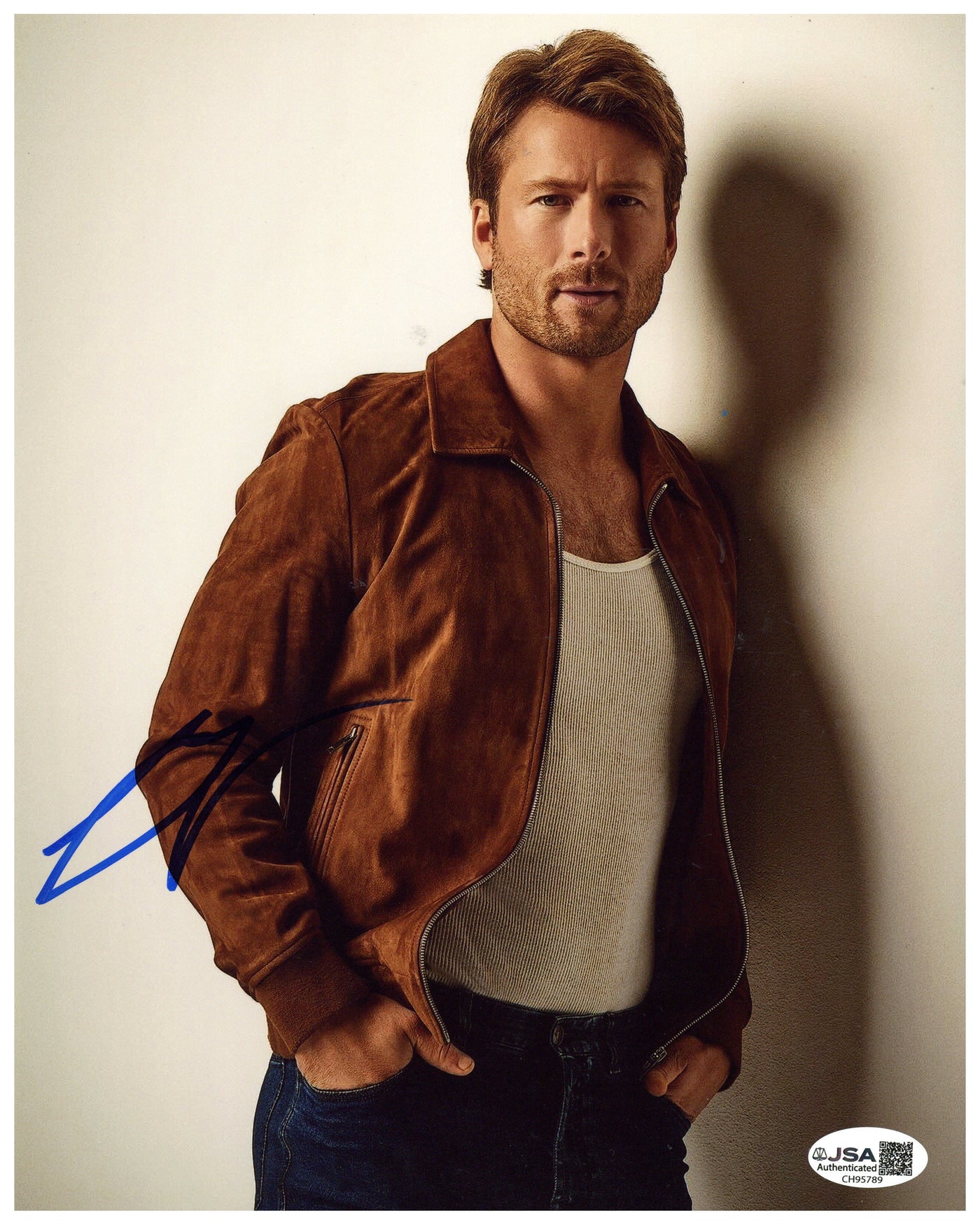 Glen Powell Signed 8x10 Photo Authentic Autographed JSA COA