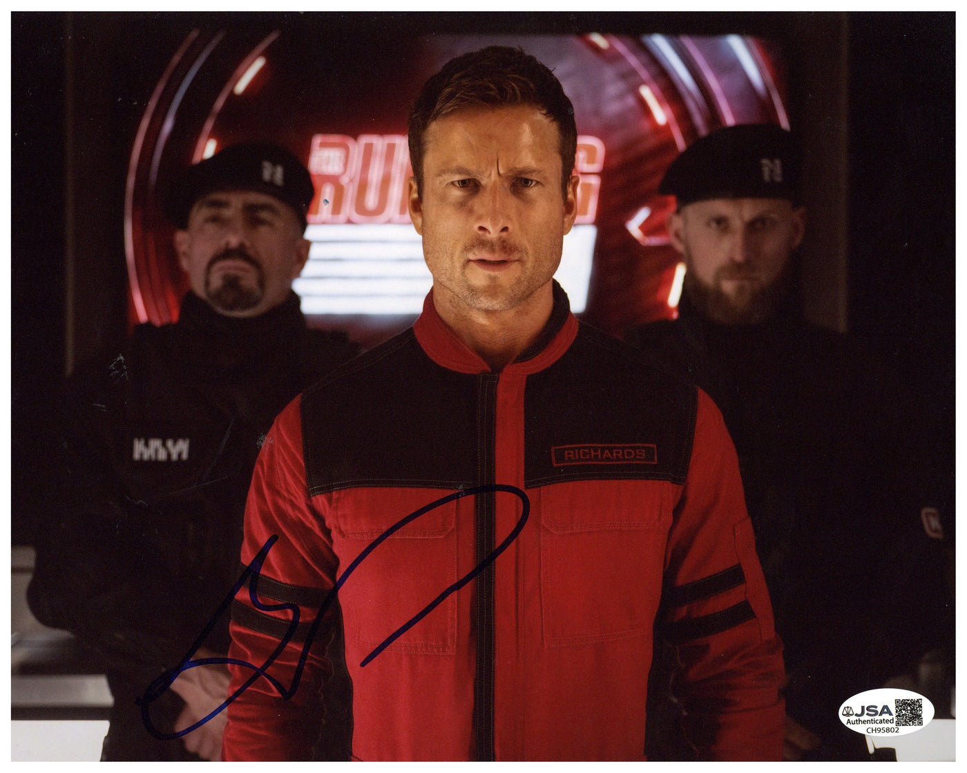 Glen Powell Signed 8x10 Photo The Running Man Autographed JSA COA