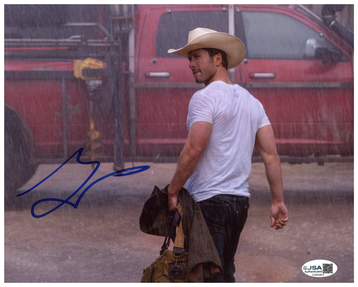 Glen Powell Signed 8x10 Photo Twisters Autographed JSA COA