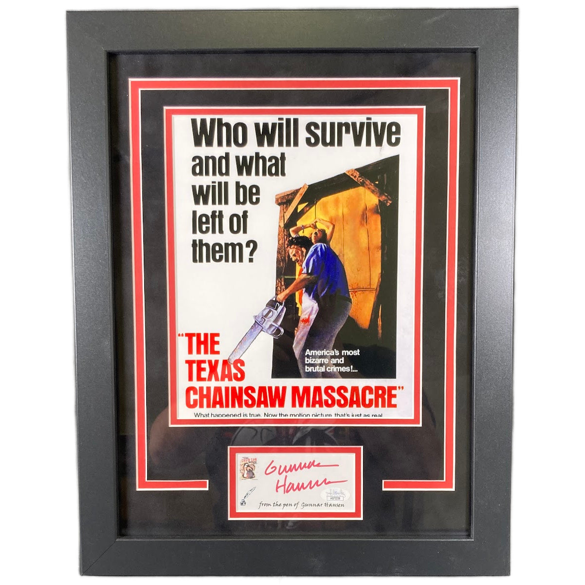 Gunnar Hansen The Texas Chainsaw Massacre Autographed Signed 11x14 Framed Poster Photo
