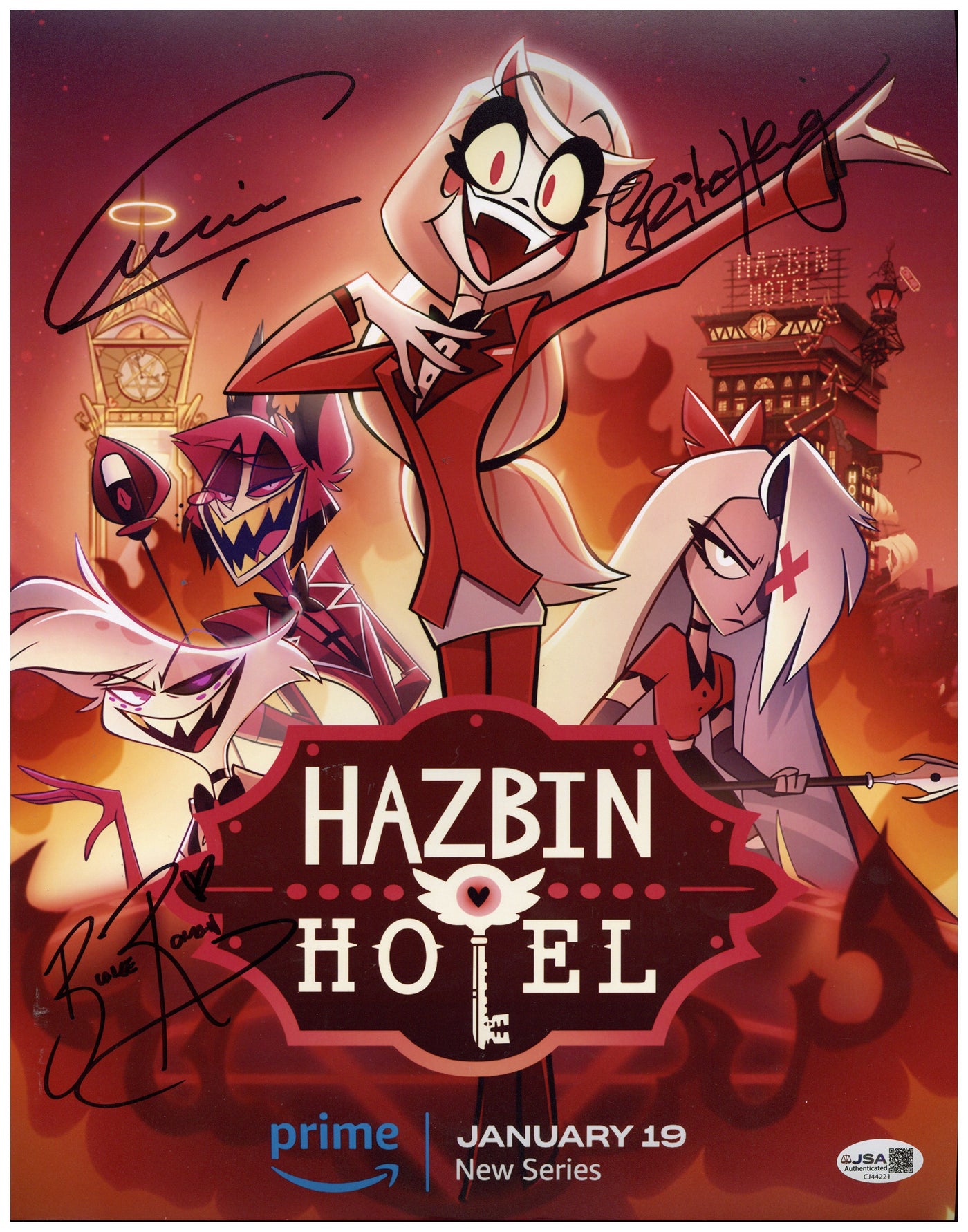 Hazbin Hotel Cast Signed 11x14 Photo Charlie Angel Dust Alastor