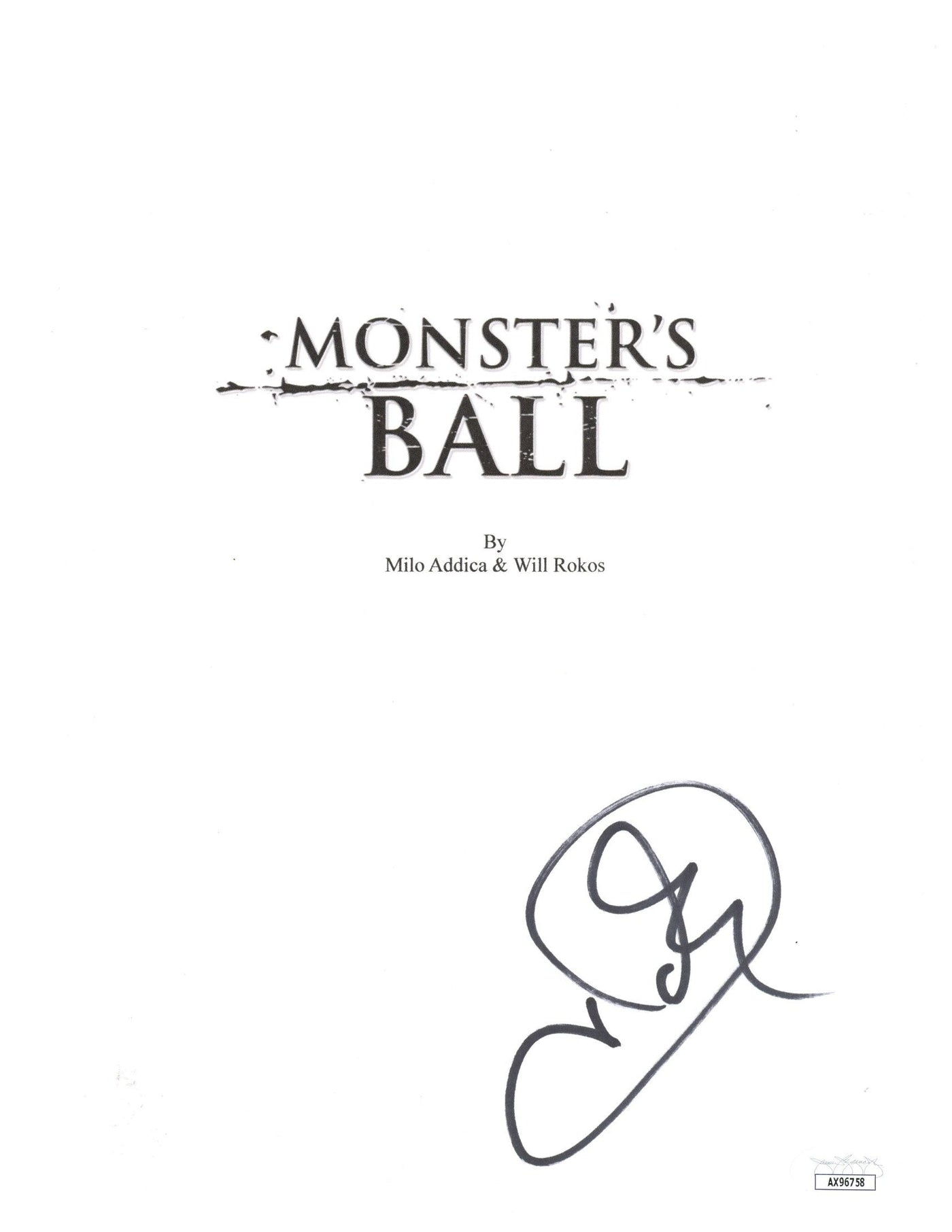 Halle Berry Signed Monster's Ball Script Cover Autographed JSA COA