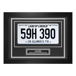 Image of Halloween License Plate Wall Display Illinois Prop Frame Station Wagon
