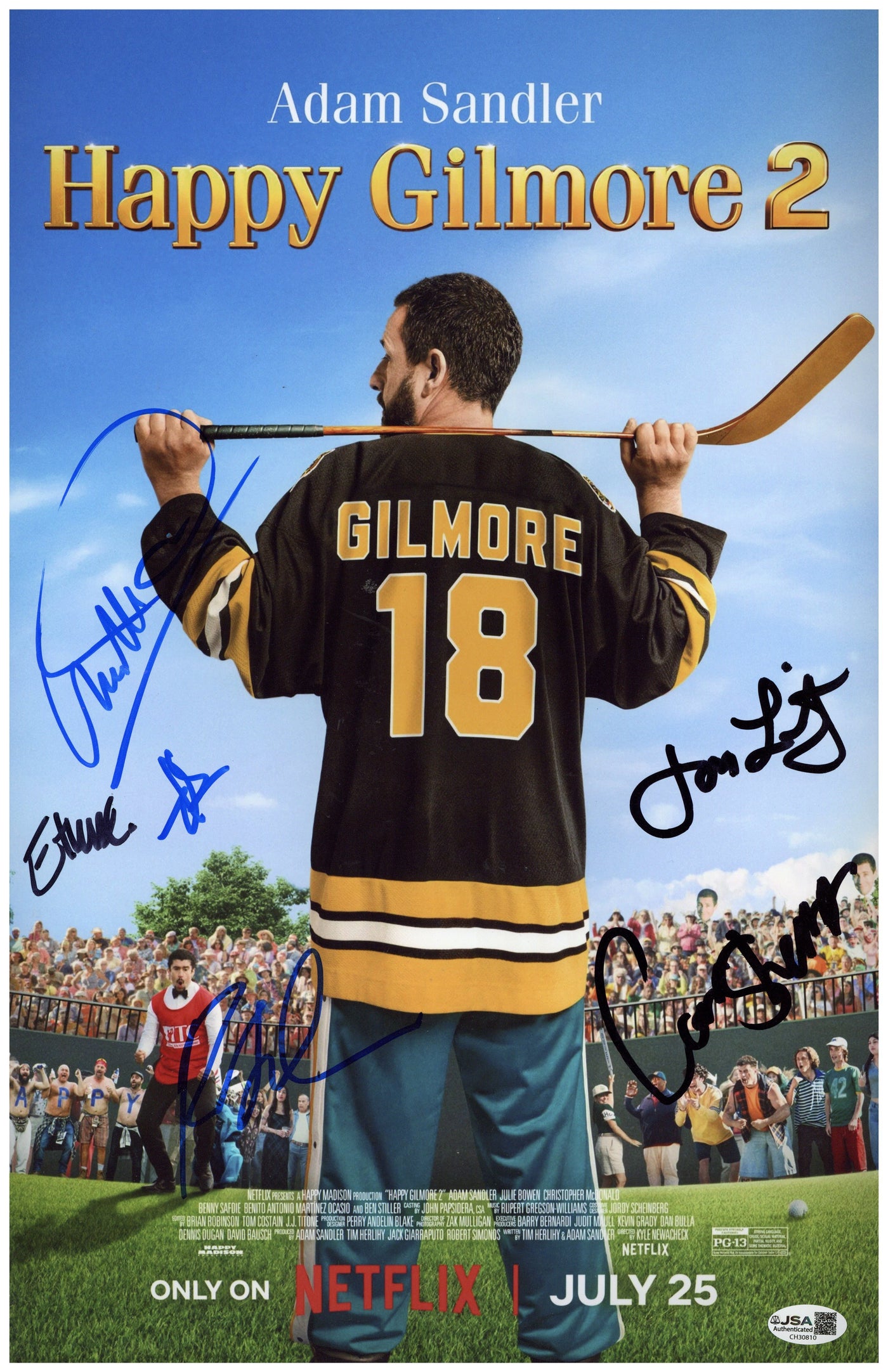 Happy Gilmore 2 Cast Signed 11x17 Photo Christopher McDonald Autographed JSA COA