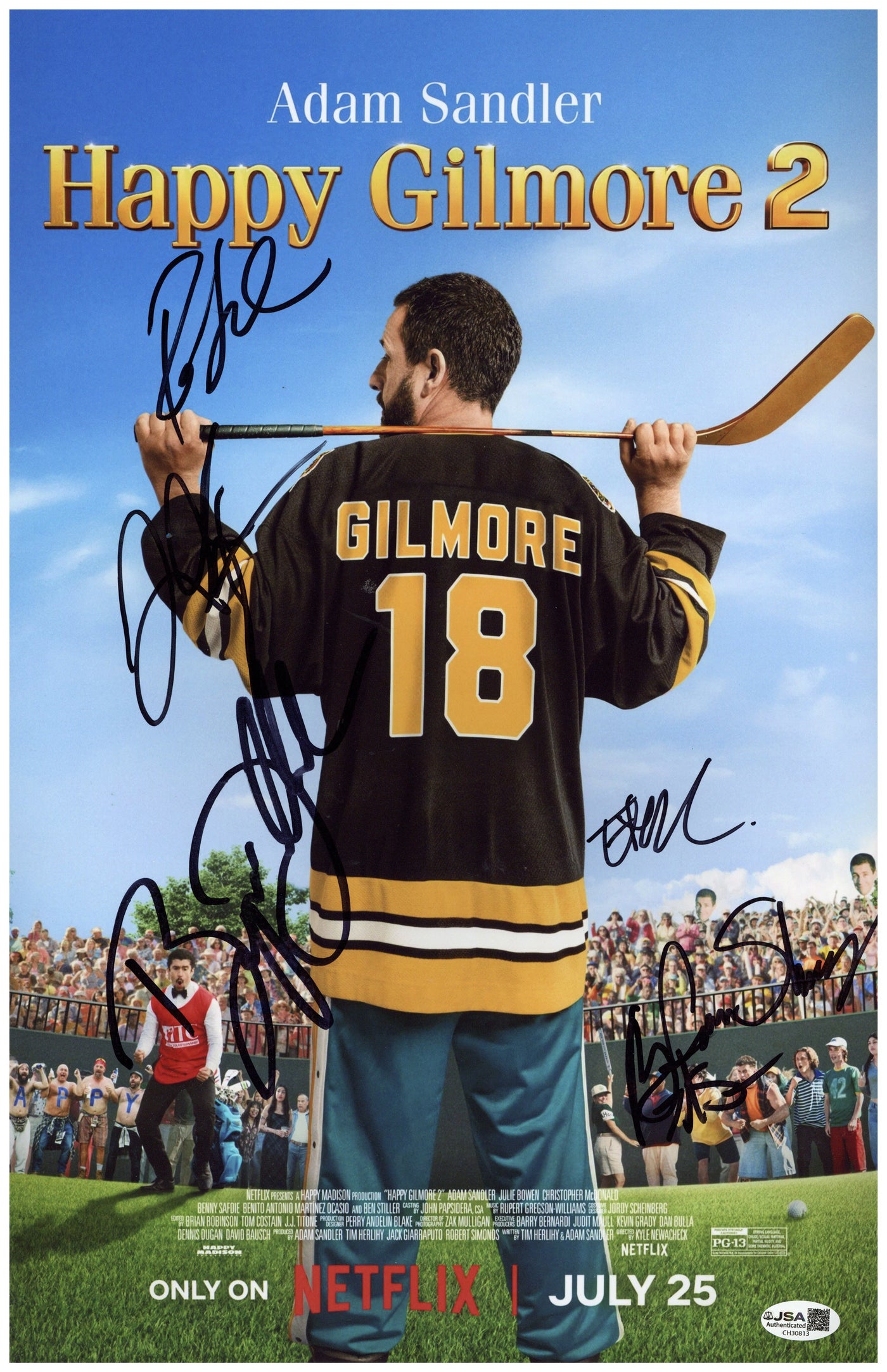 Happy Gilmore 2 Cast Signed 11x17 Photo Rob Schneider Autographed JSA COA