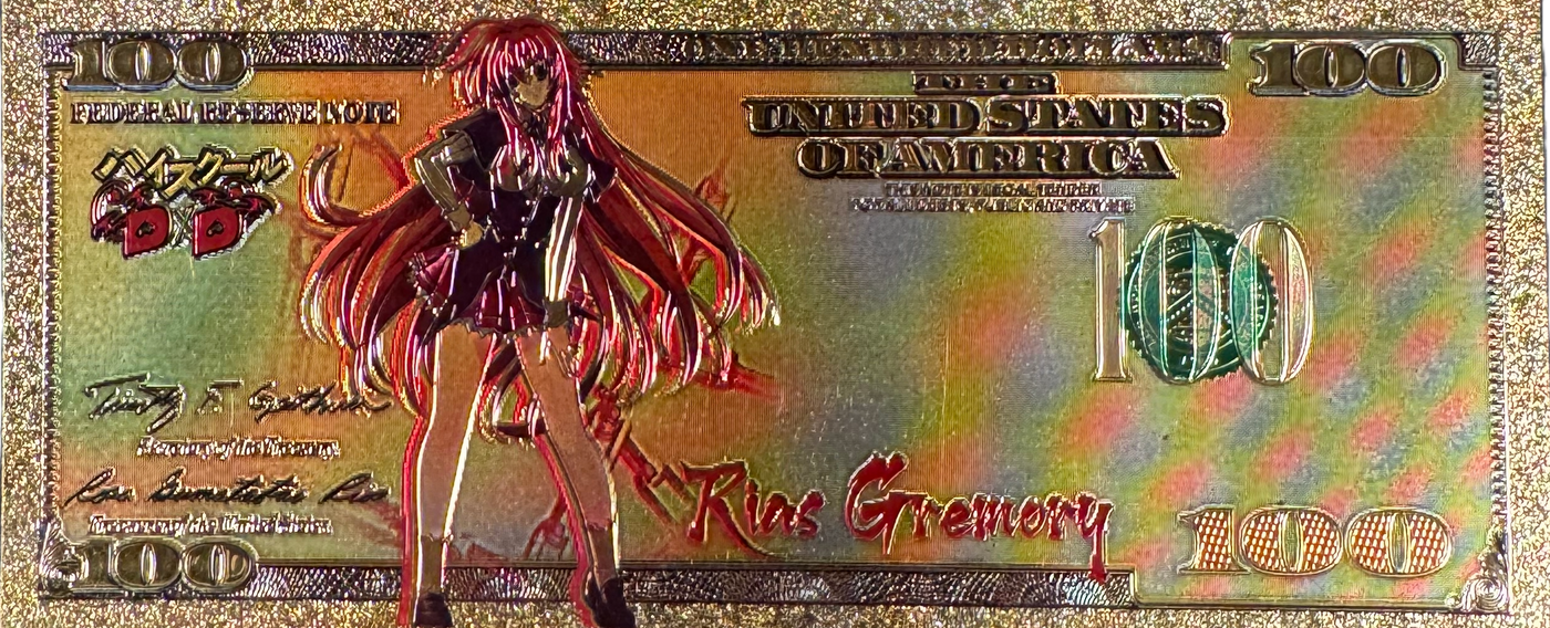 High School DxD Prop Bank Note Rias Gremory Akeno Zobie Exclusive