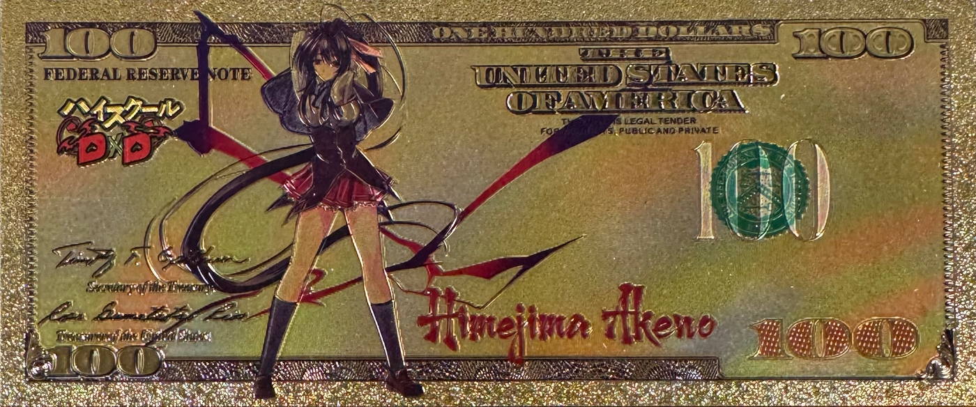 High School DxD Prop Bank Note Rias Gremory Akeno Zobie Exclusive