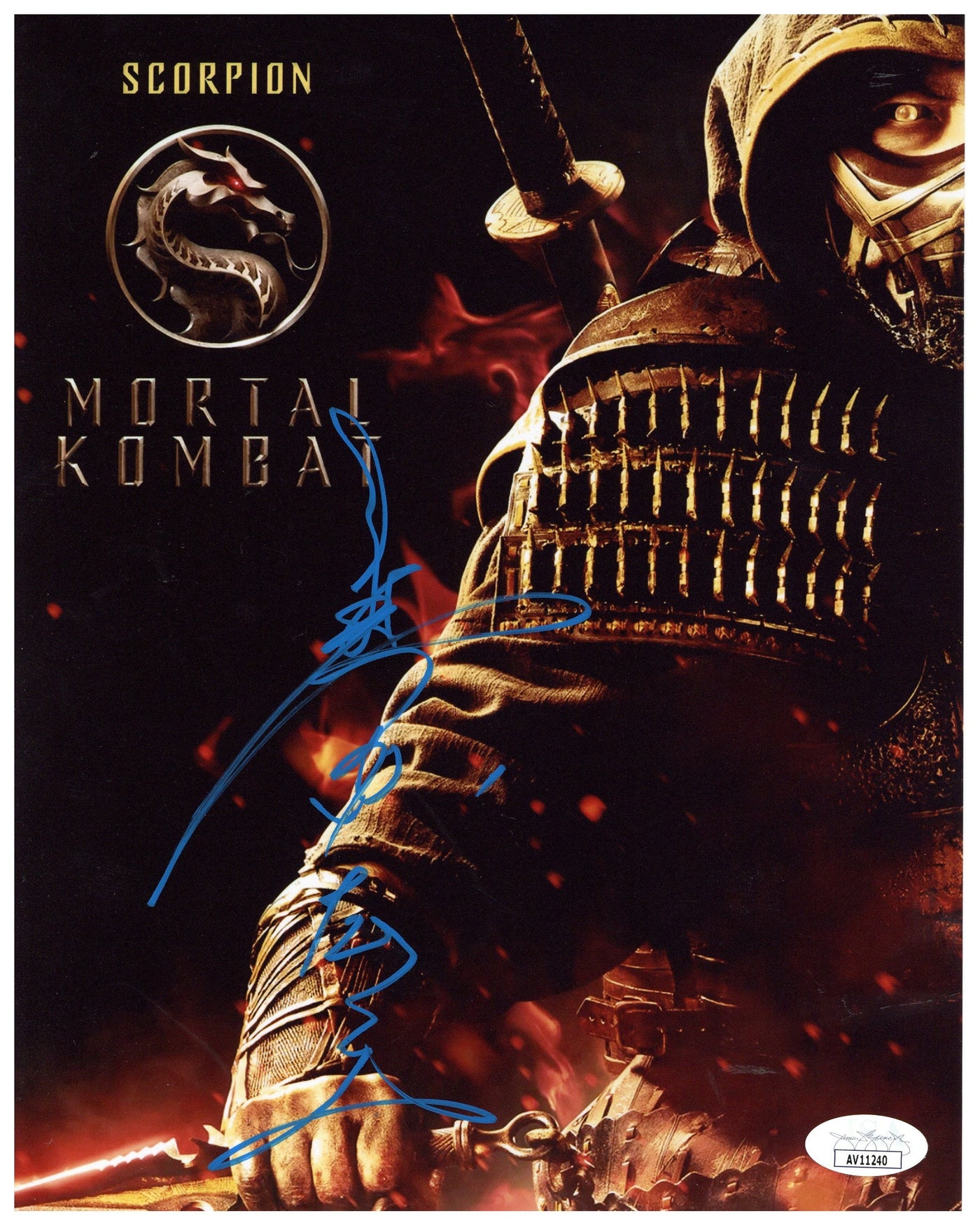 Hiroyuki Sanada Signed 8x10 Photo Mortal Kombat Autographed JSA COA