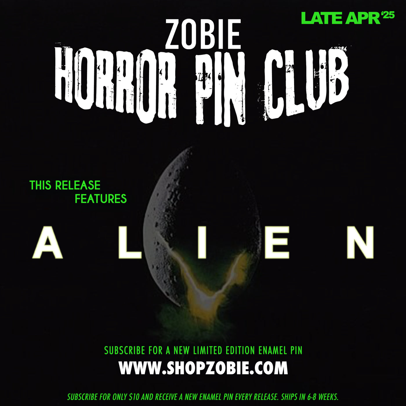 Zobie Horror Pin Club - Bi-Monthly Enamel Pin Subscription