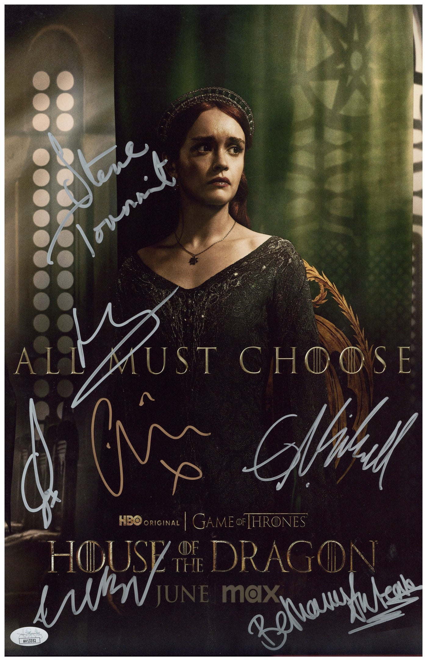 House of the Dragon Cast Signed 11x17 Photo Game of Thrones Autographed JSA COA