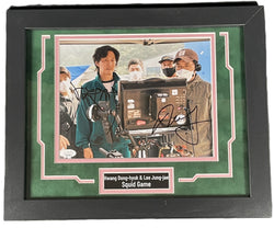 Image of Hwang Dong-hyuk & Lee Jung-jae Custom Framed Signed 8x10 Photo Squid Games JSA COA