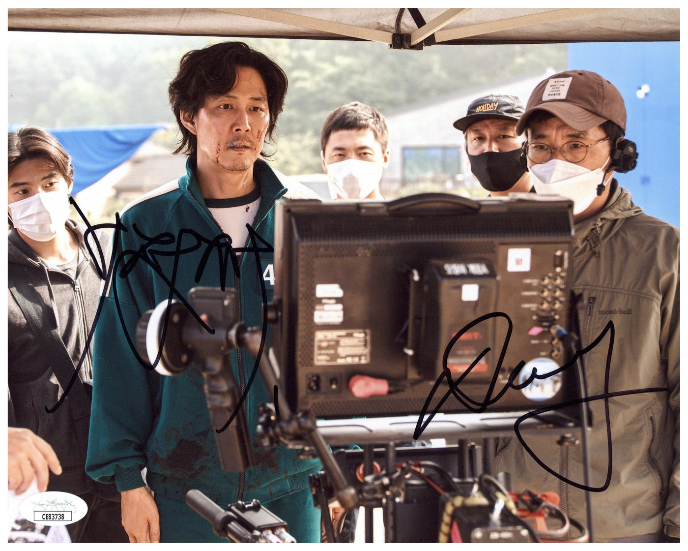 Hwang Dong-hyuk & Lee Jung-jae Signed 8x10 Photo Squid Games Autographed JSA COA