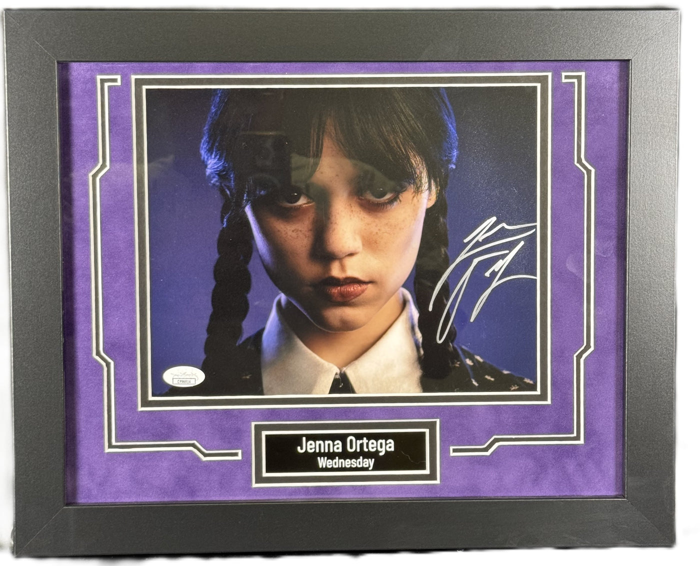 Jenna Ortega Signed Custom Framed 8x10 Photo Wednesday Autographed JSA COA