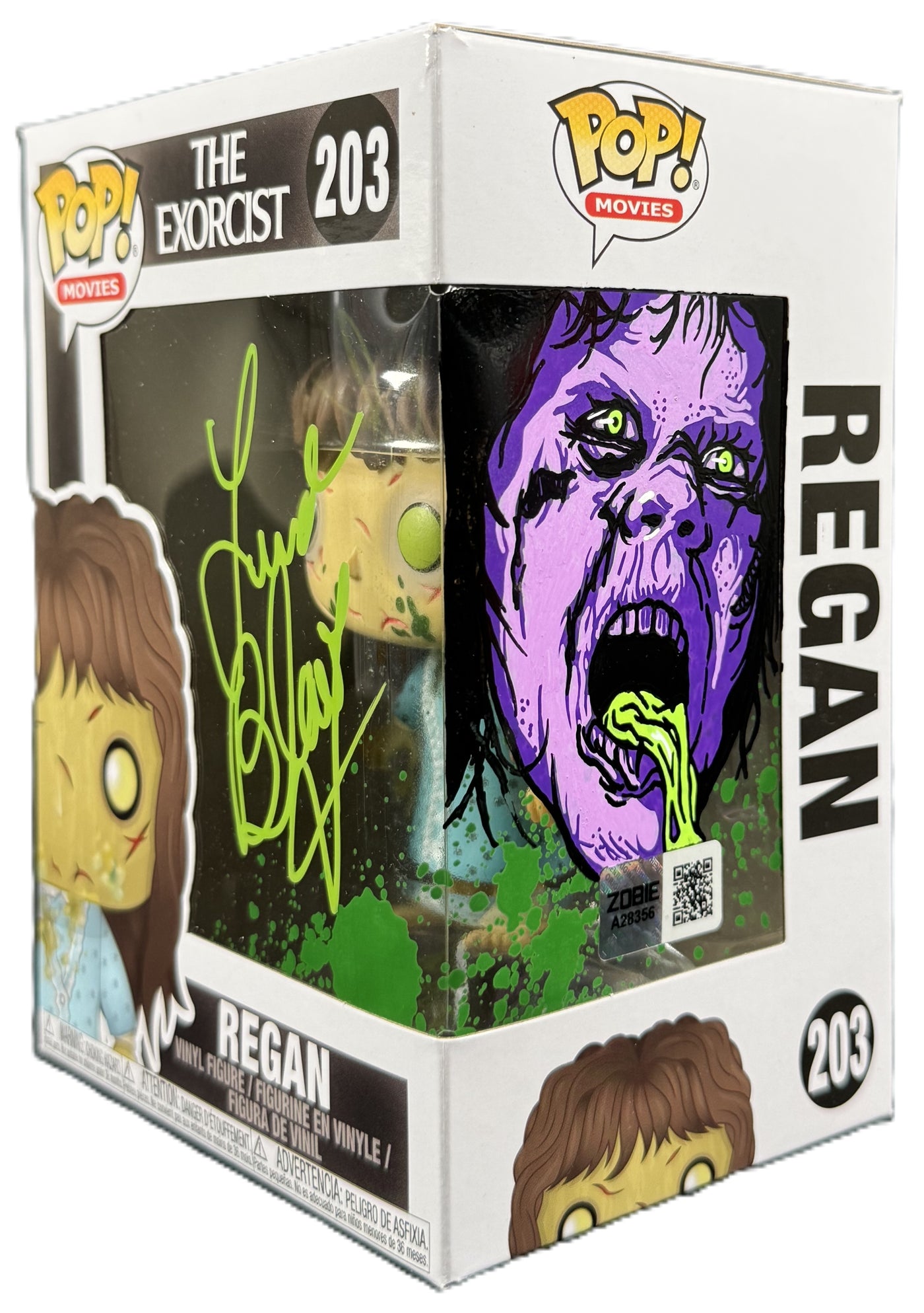 Linda Blair Signed Funko POP The Exorcist Sketched Horror Autograph Zobie COA