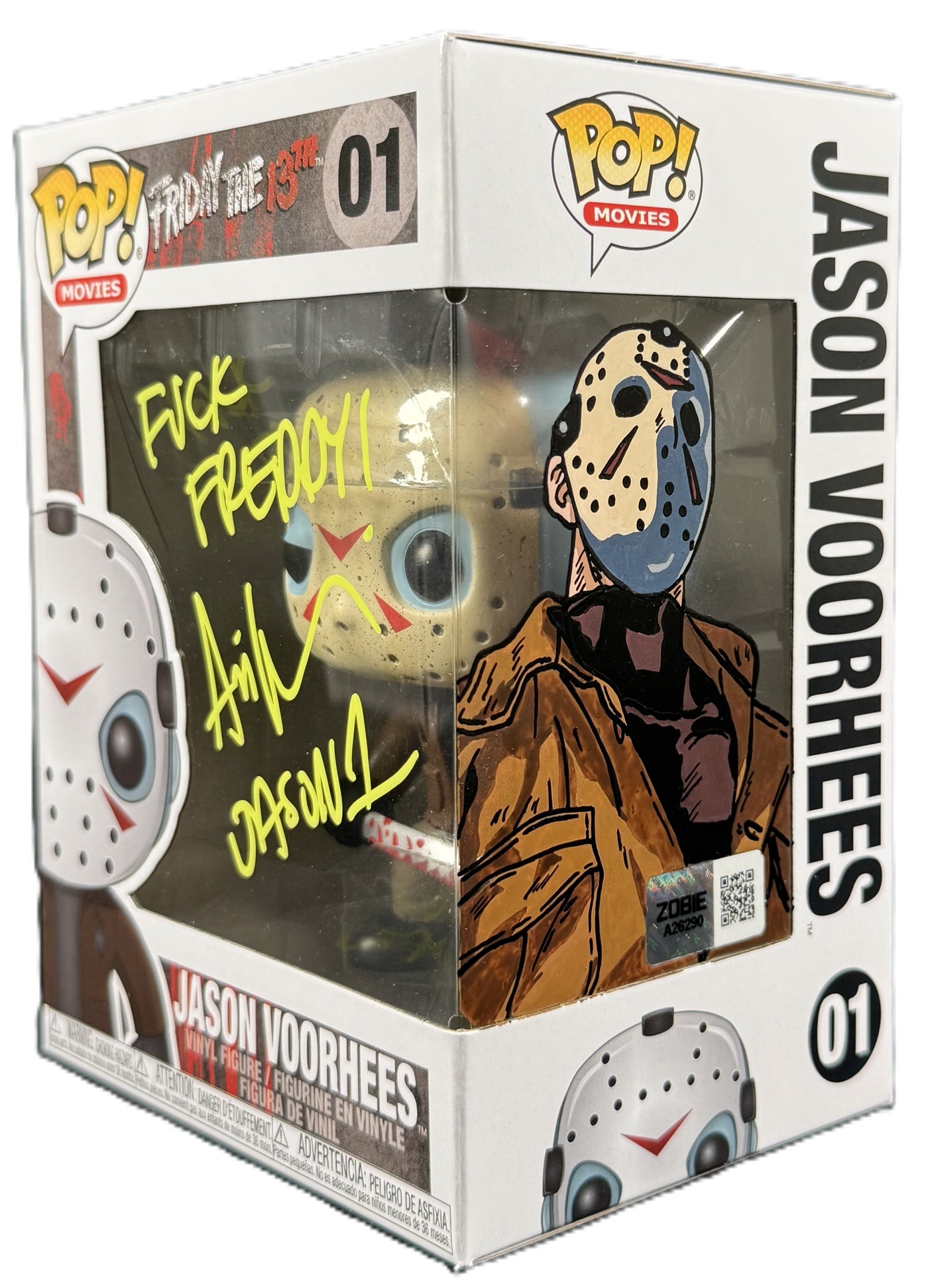 Ari Lehman Signed Funko POP Friday the 13th Jason Voorhees Sketched Zobie COA