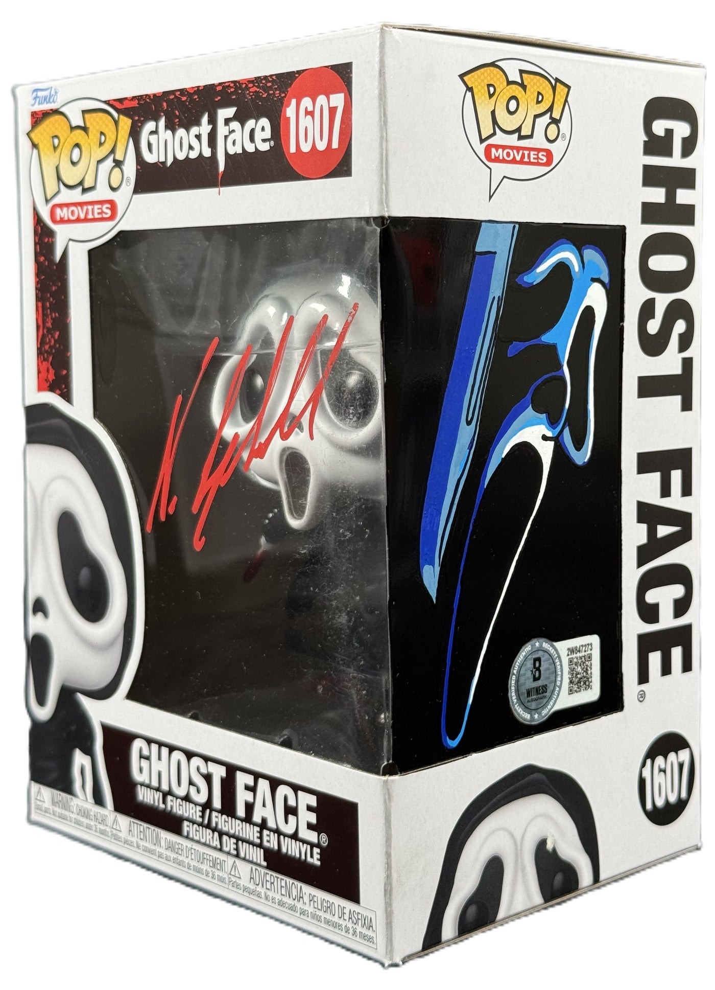 Neve Campbell Signed Funko Pop Ghost Face Sketched Autographed BAS COA