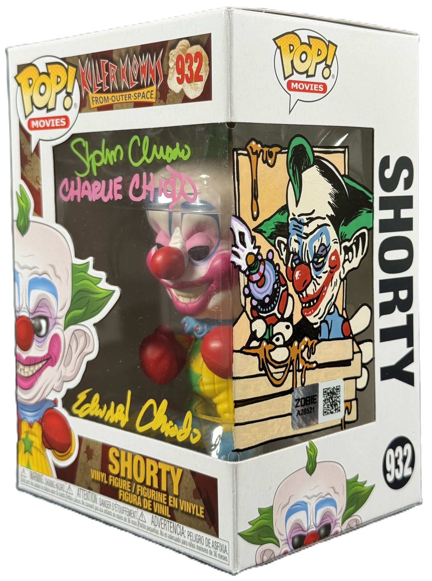Chiodo Brothers Signed Funko POP Killer Klowns from Outer Space Shorty Sketched Zobie COA