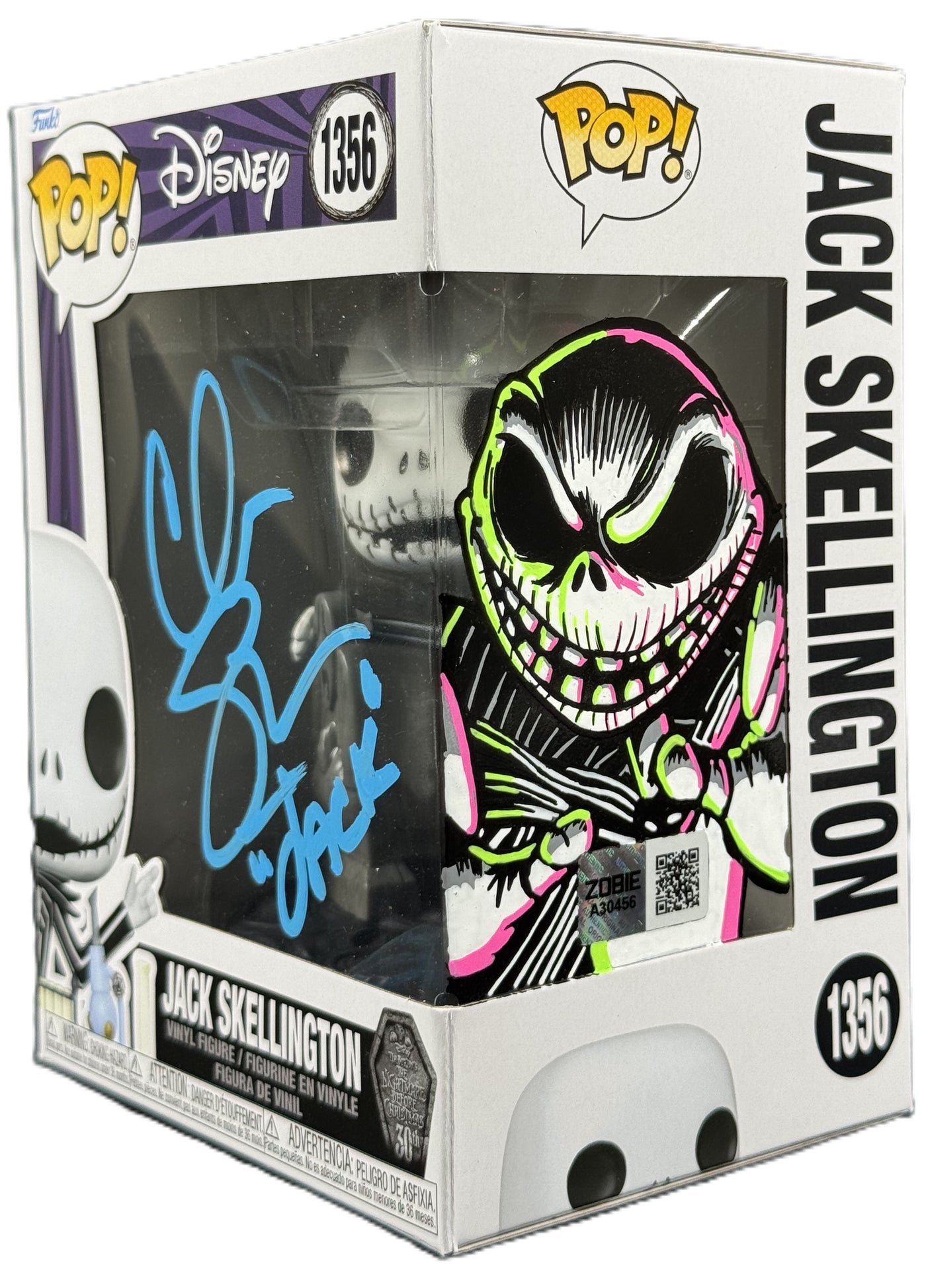 Chris Sarandon Signed Funko POP Disney Jack Skellington Sketched Autographed Zobie COA