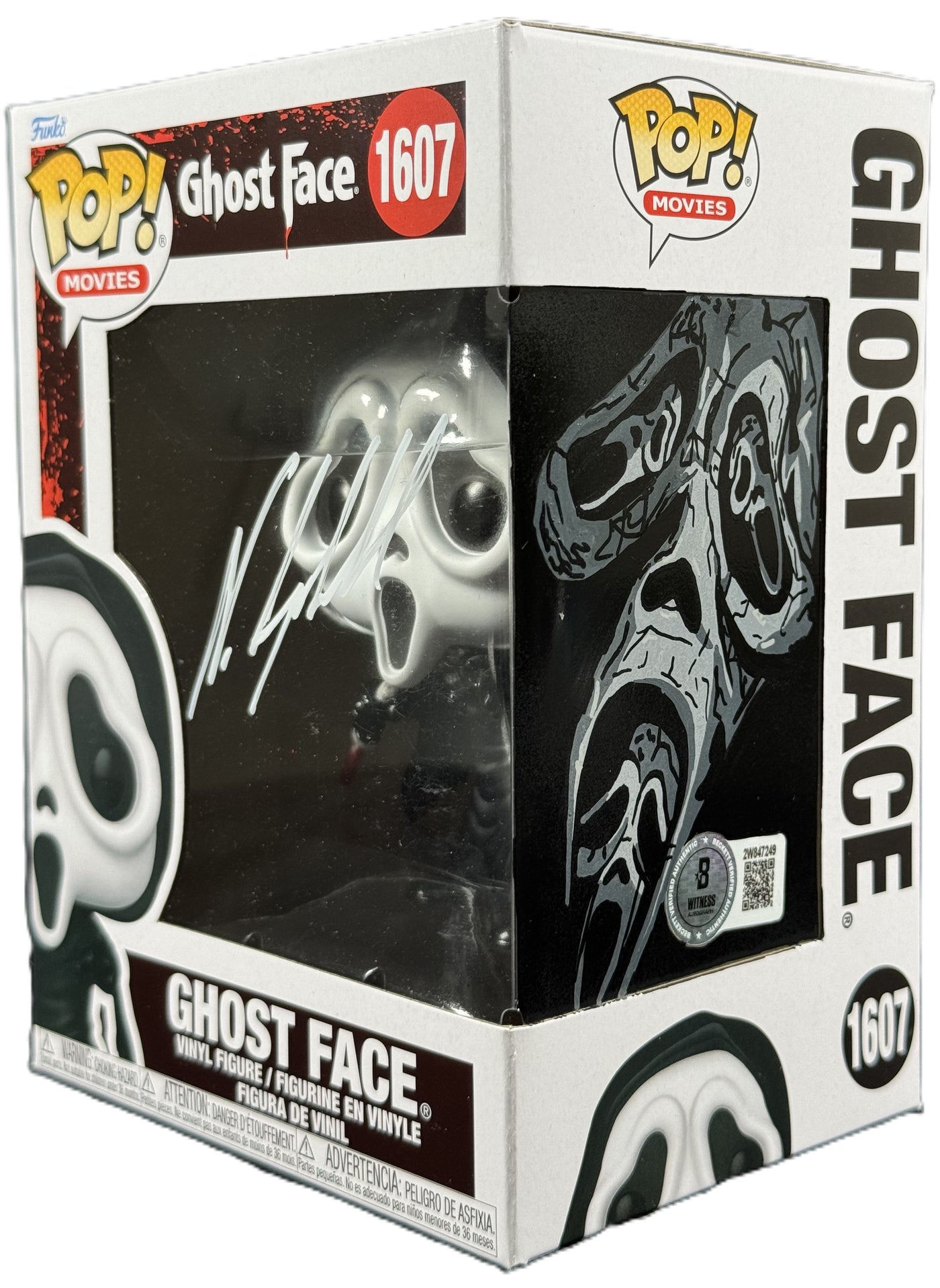 Neve Campbell Signed Funko Pop Ghost Face Sketched Autographed BAS COA 2