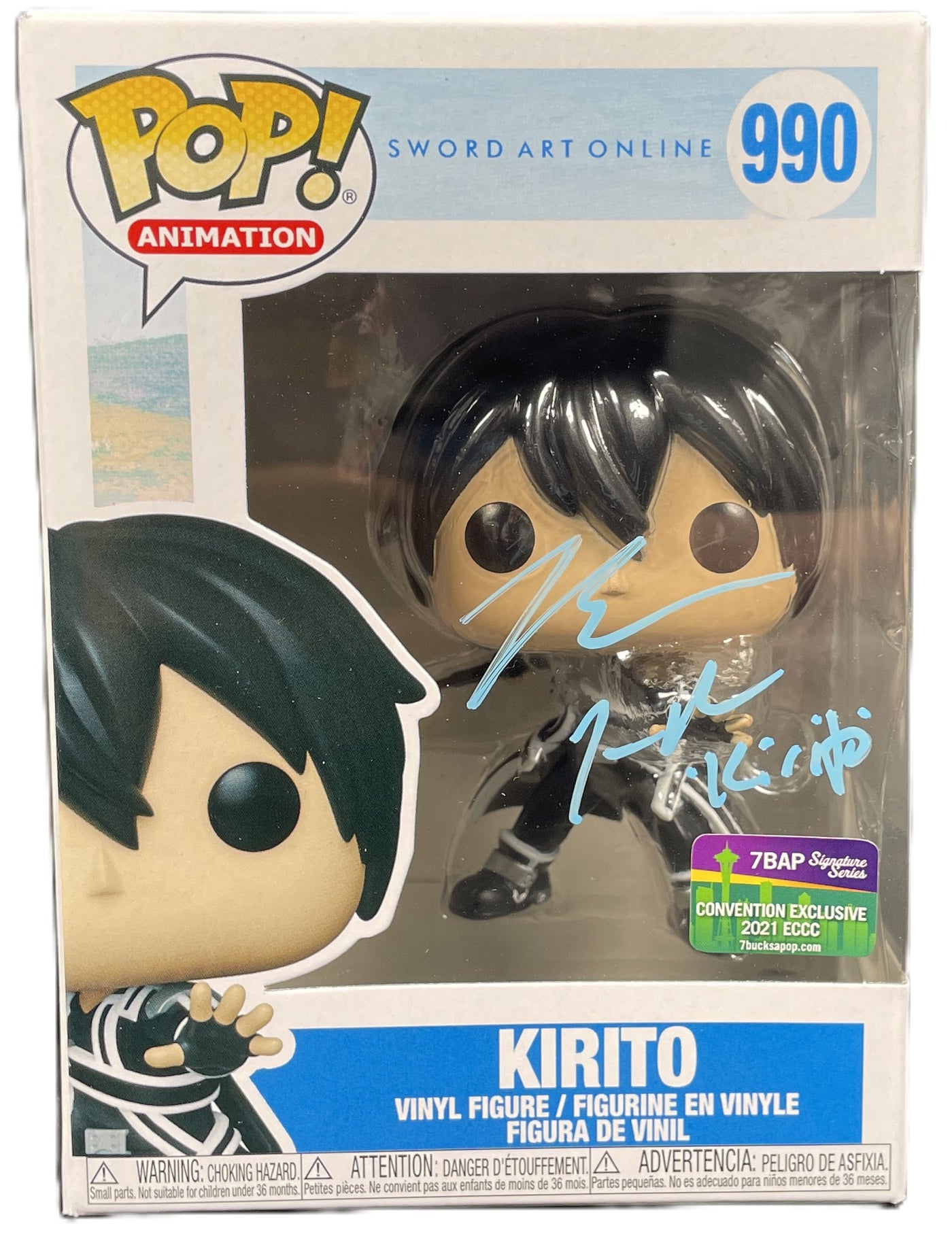 Bryce Pappenbrook Signed Kirito Funko Pop Sword Art Online Kirito #990 JSA COA