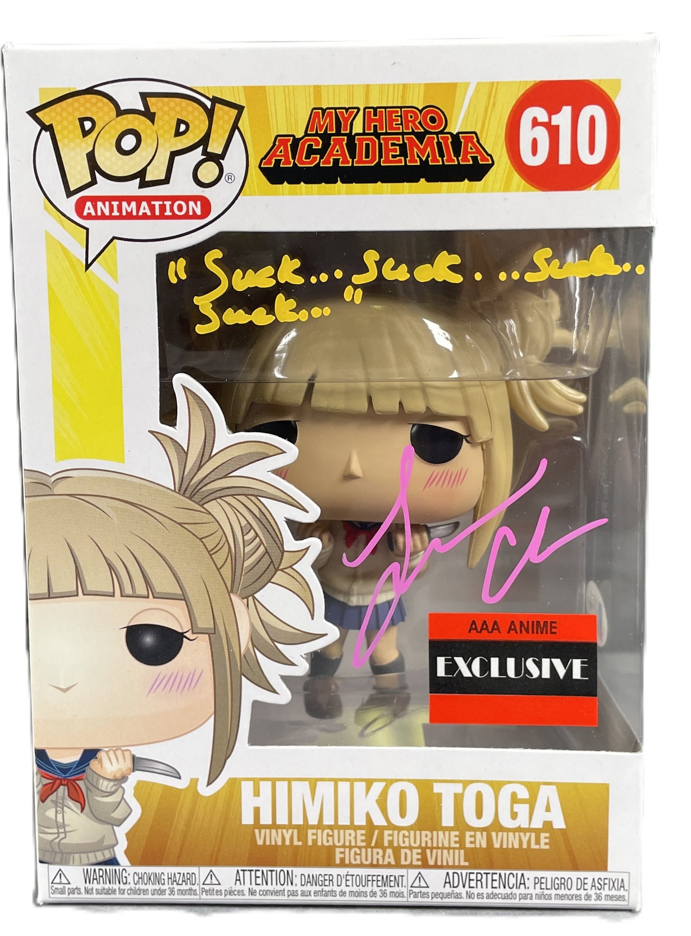 Leah Clark Signed Funko Pop My Hero Academia Himiko #610 Toga Autograph JSA COA