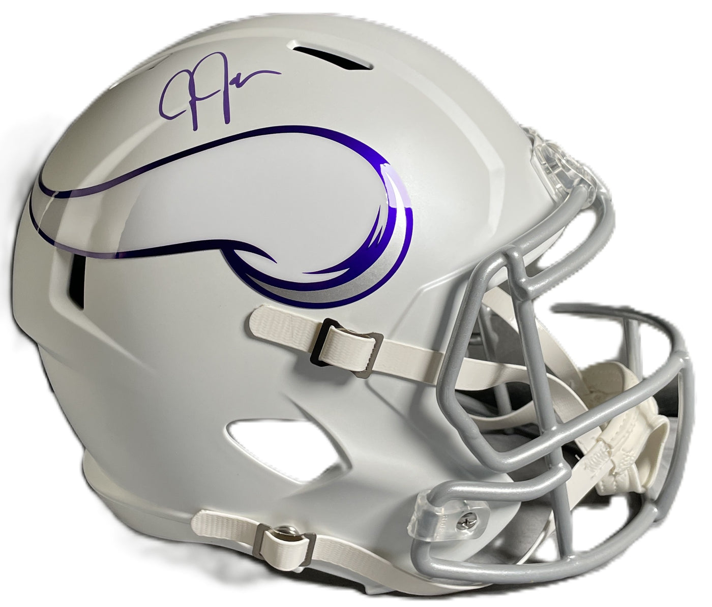 Justin Jefferson Signed Vikings F/S Alt 2024 Speed Rep Helmet BAS COA