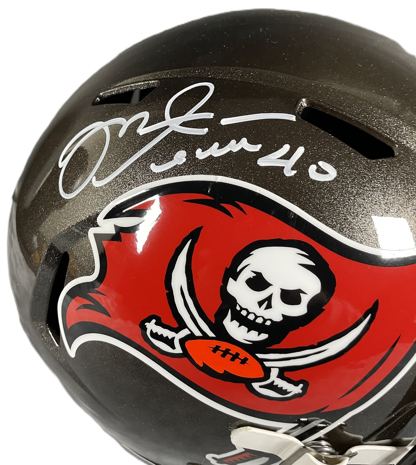 Mike Alstott Signed Buccaneers F/S Speed Rep Helmet BAS COA