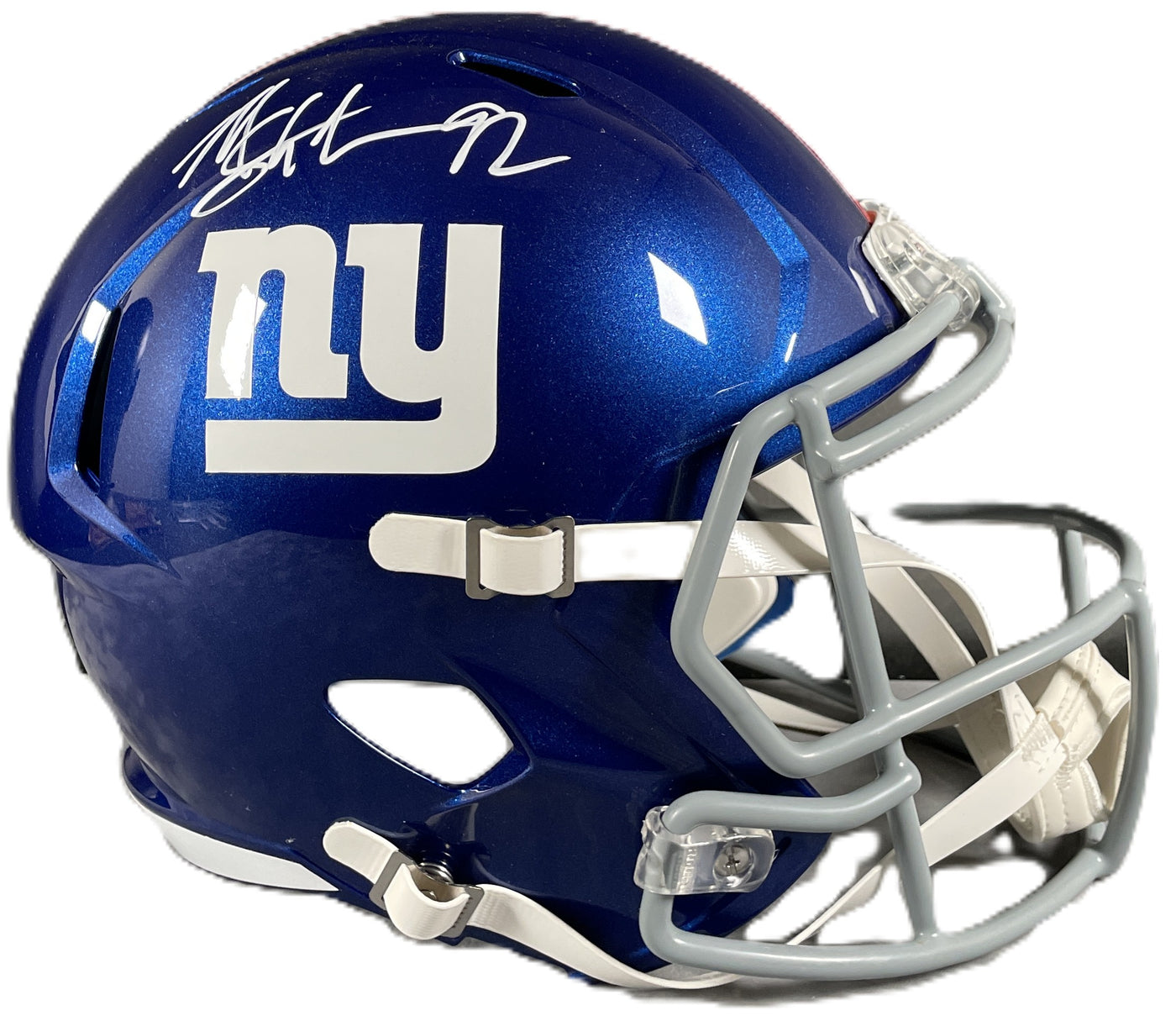 Michael Strahan Signed New York Giants F/S Flash Speed Rep Helmet Beckett COA