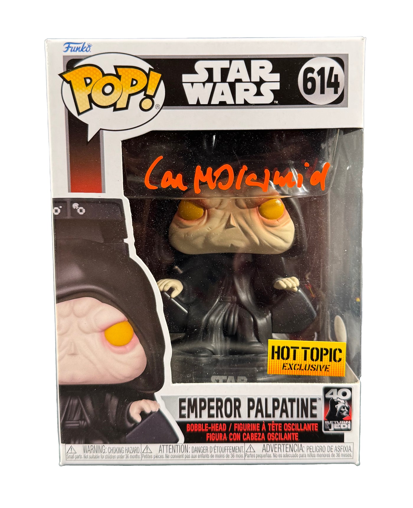 Ian McDiarmid Signed Funko Pop Star Wars Emperor Palpatine Autographed JSA COA