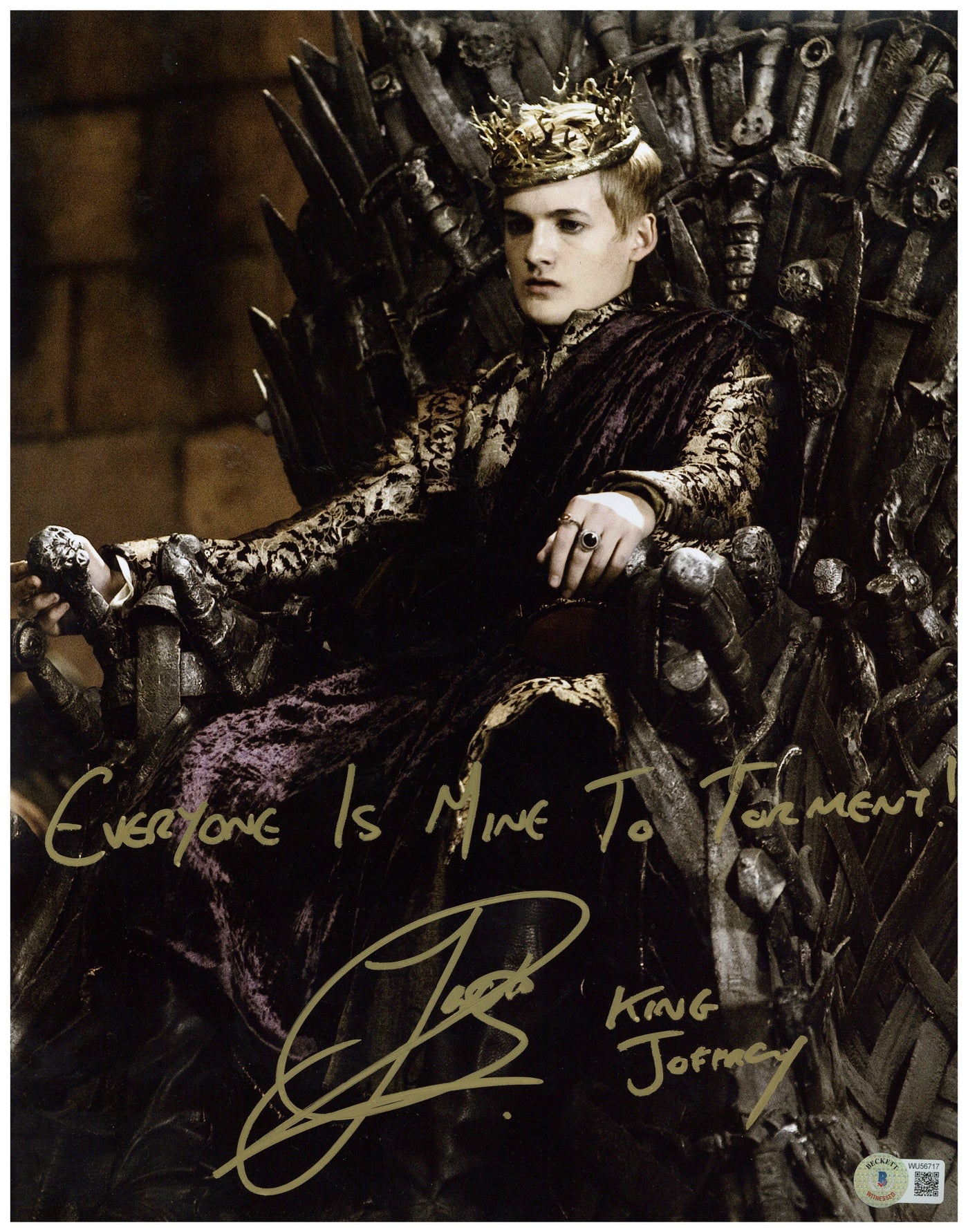 JACK GLEESON SIGNED 11X14 PHOTO GAME OF THRONES JOFFREY AUTOGRAPHED BAS