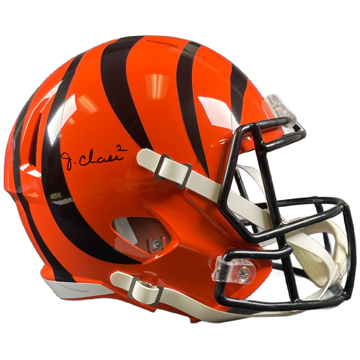 Ja'Marr Chase Autographed Cincinnati Bengals F/S Speed Helmet -Beckett