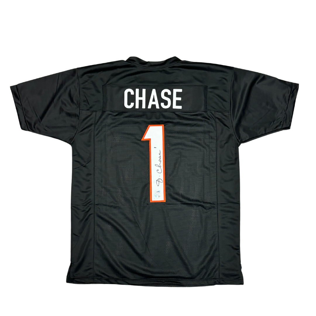 Ja'Marr Chase Signed Bengals Custom Jersey XL Autographed BAS COA