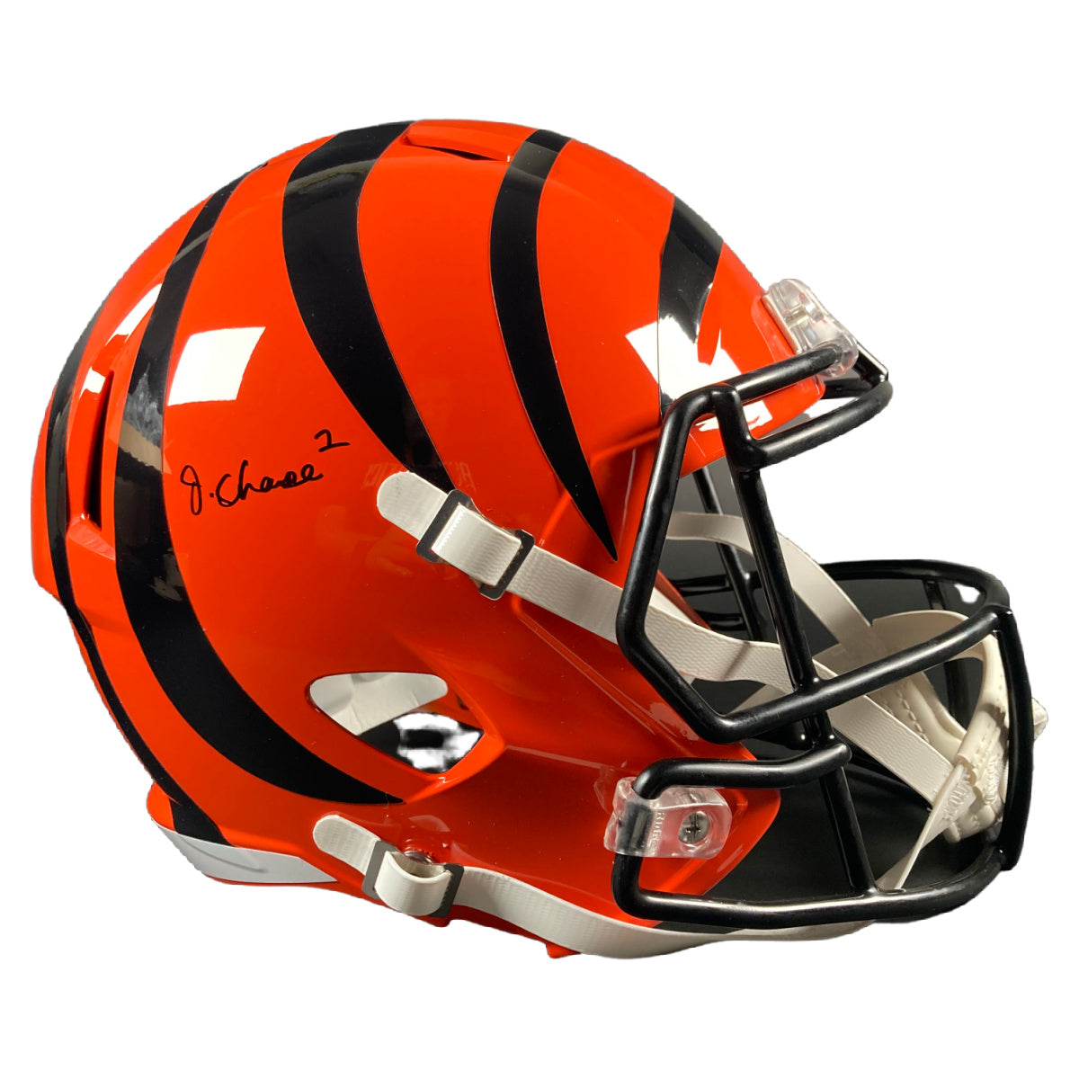 Ja'Marr Chase Signed Cincinnati Bengals FS Helmet REP Autographed BAS COA