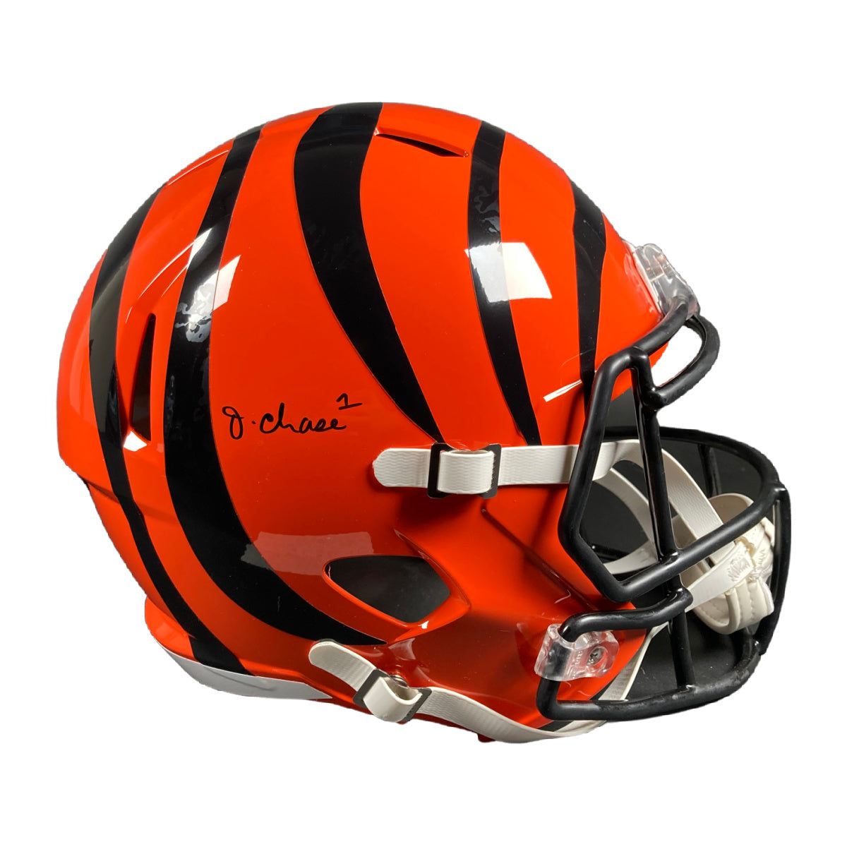 Ja'Marr Chase Signed Cincinnati Bengals FS Helmet REP Autographed BAS COA