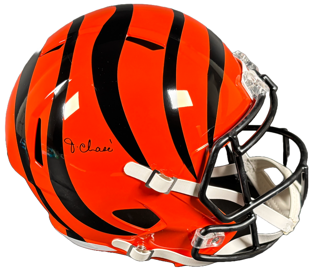 Ja'Marr Chase Signed Cincinnati Bengals F/S Speed Helmet BAS COA