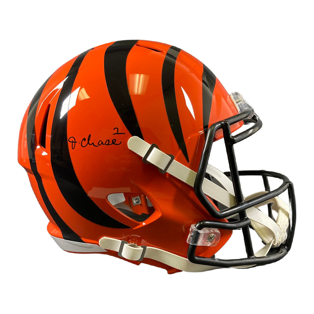 Bengals Ja'Marr Chase Authentic Signed Full Size Speed Rep Helmet BAS  Witnessed