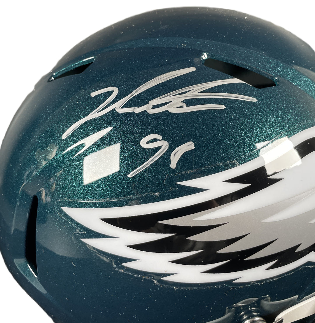 Jalen Carter Signed Philadelphia Eagles F/S Speed Rep Helmet Autographed BAS COA