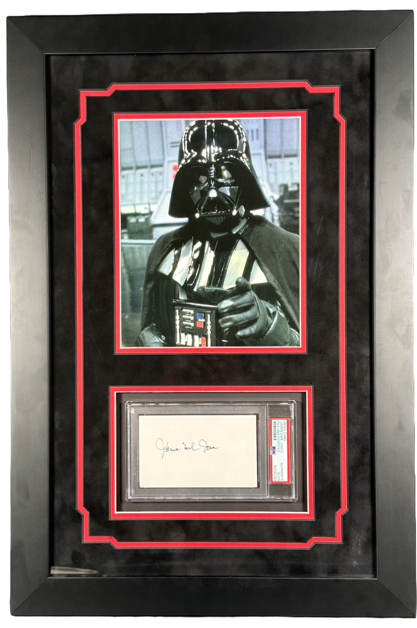 James Earl Jones Signed & Custom Framed Slabbed Index Card Star Wars Darth Vader Autographed JSA COA