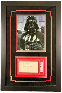 Image of James Earl Jones Signed & Custom Framed Slabbed Index Card Star Wars Darth Vader Autographed JSA COA