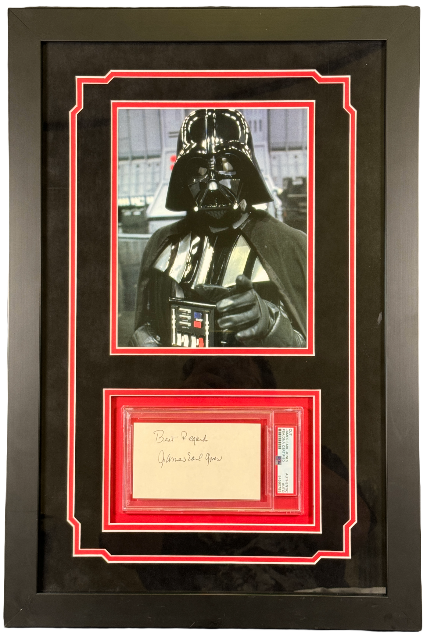 James Earl Jones Signed & Custom Framed Slabbed Index Card Star Wars Darth Vader Autographed JSA COA