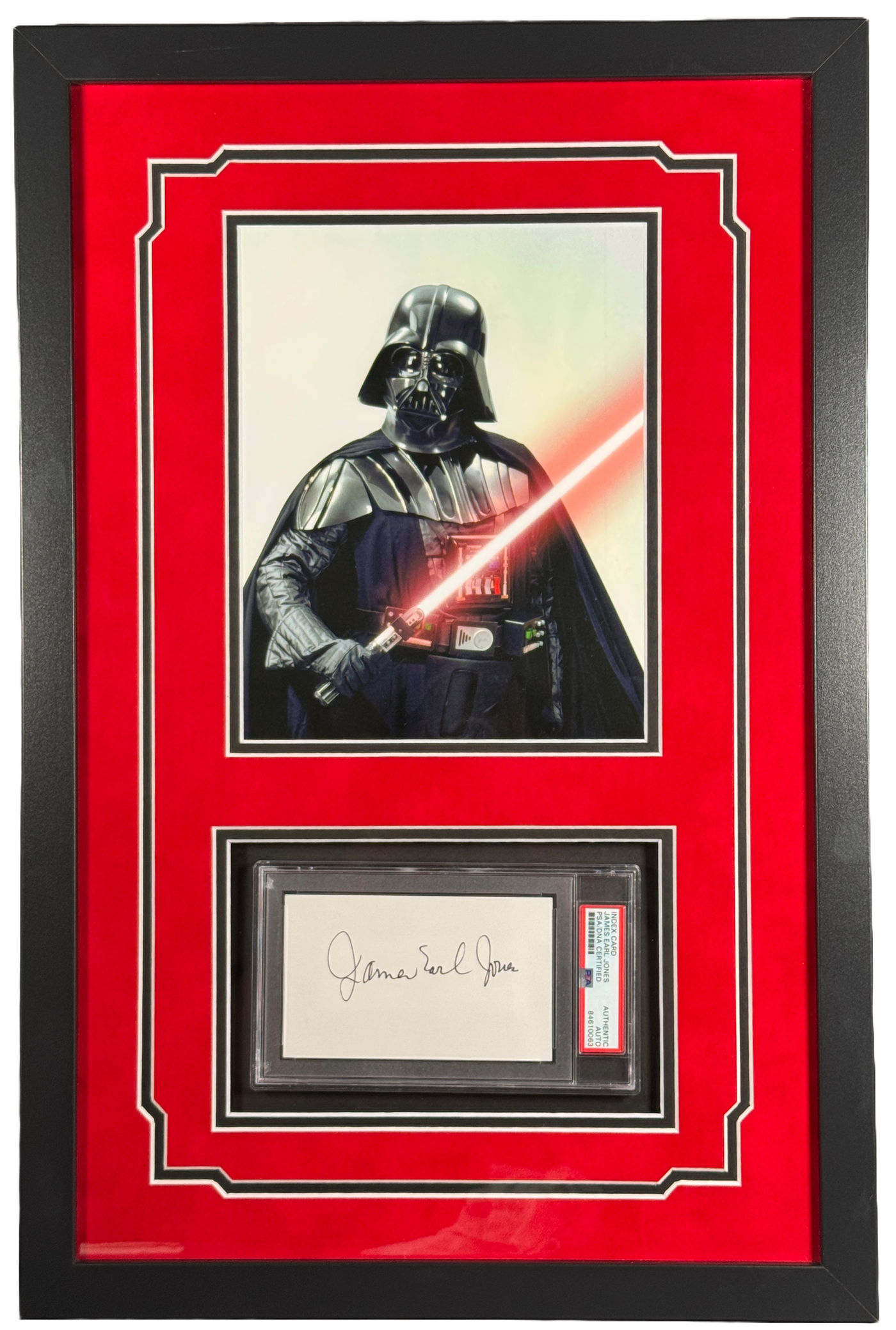 James Earl Jones Signed Custom Framed Slabbed Index Card Star Wars Darth Vader PSA