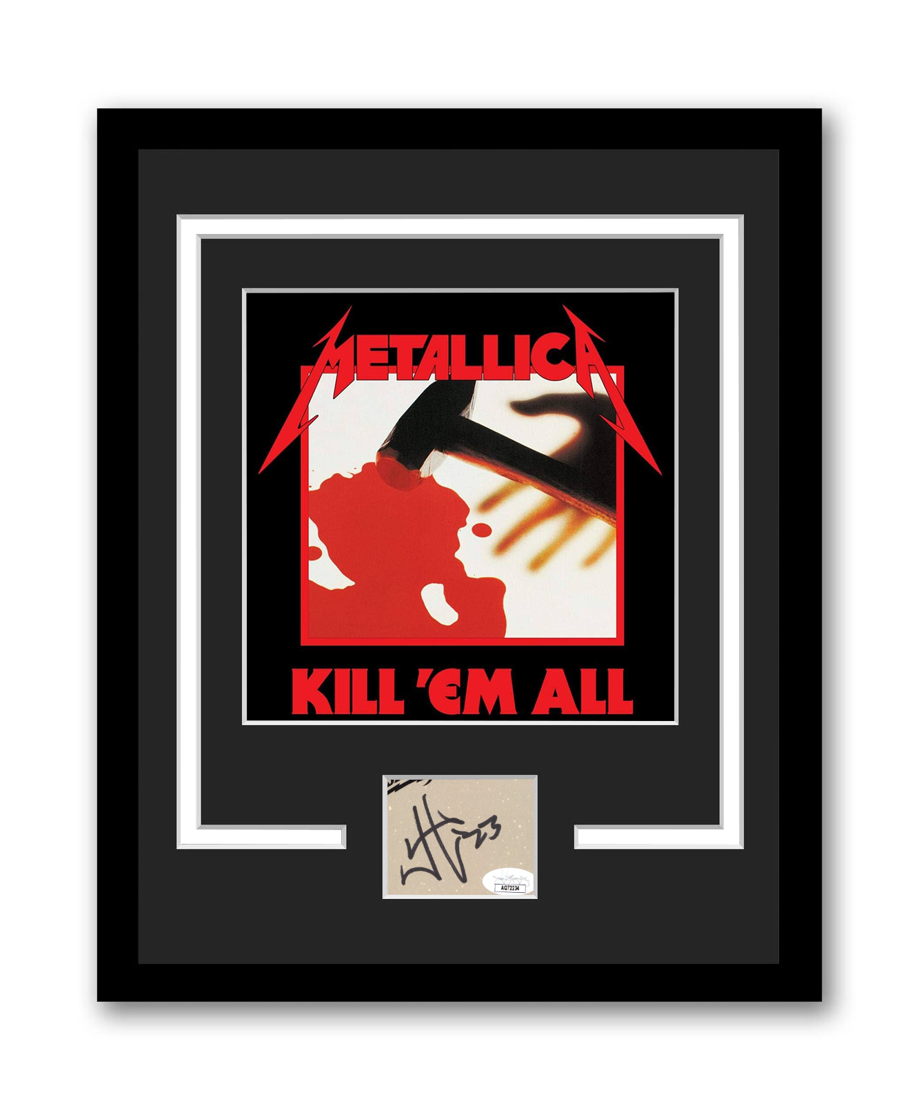 James Hetfield Autographed 11x14 Framed Cut Metallica Kill'em All ACOA COA