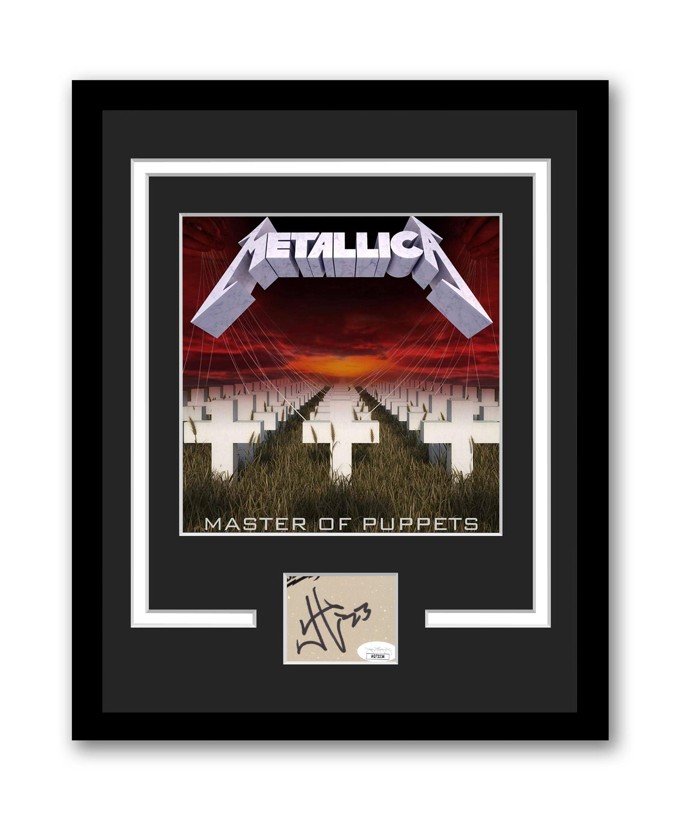 James Hetfield Autographed 11x14 Framed Cut Metallica Master Of Puppets ACOA COA