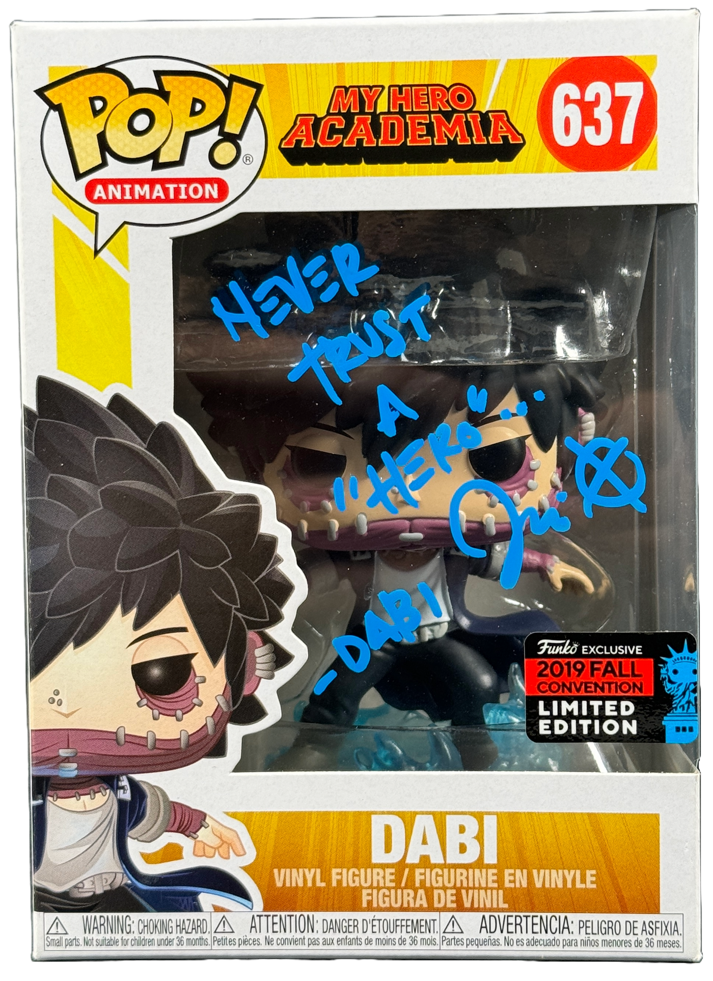 Jason Liebrecht Signed My Hero Academia Dabi NYCC Shared Funko Pop JSA COA