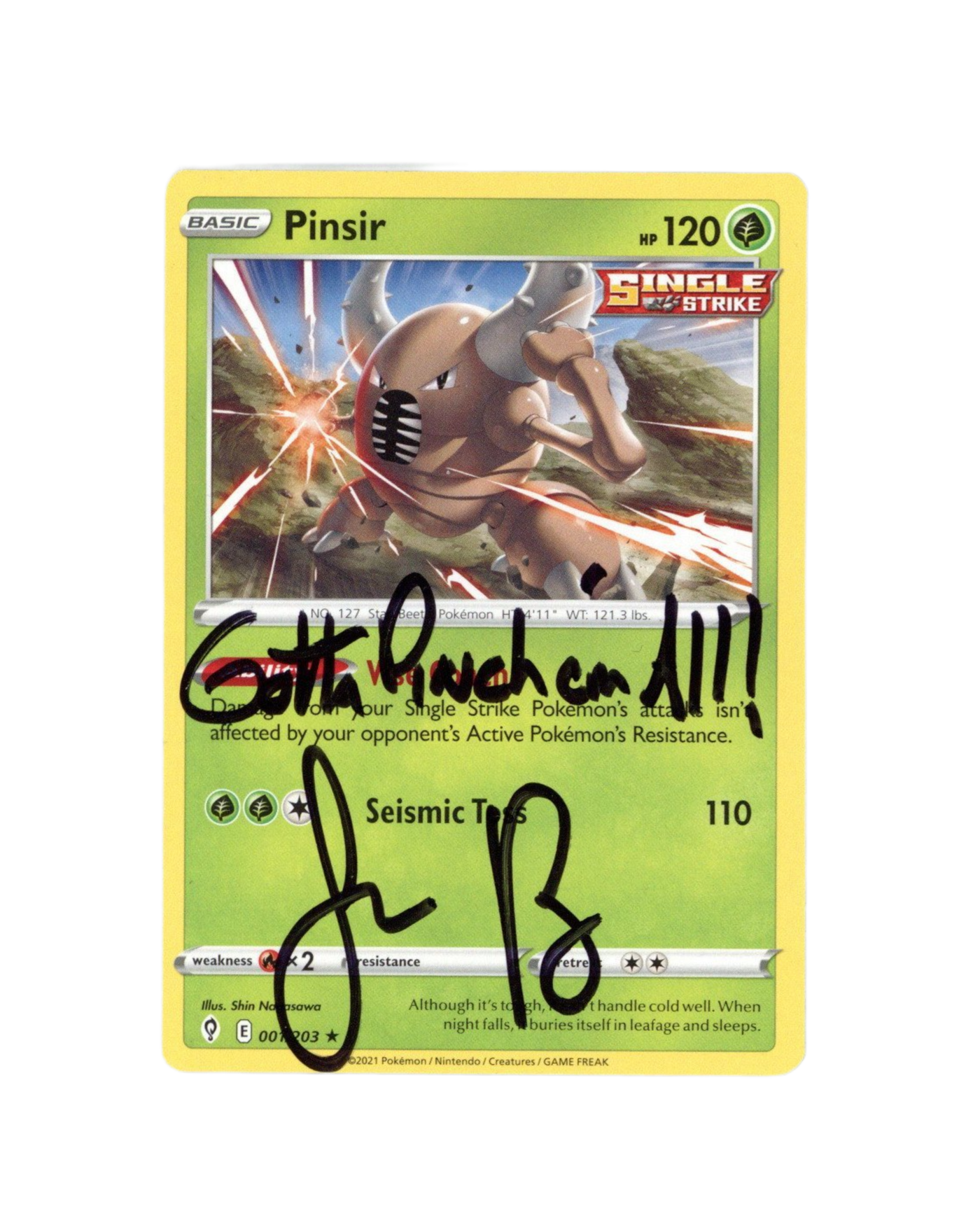 Jason Paige Signed Pokemon Pinsir Trading Card - Autographed Zobie COA