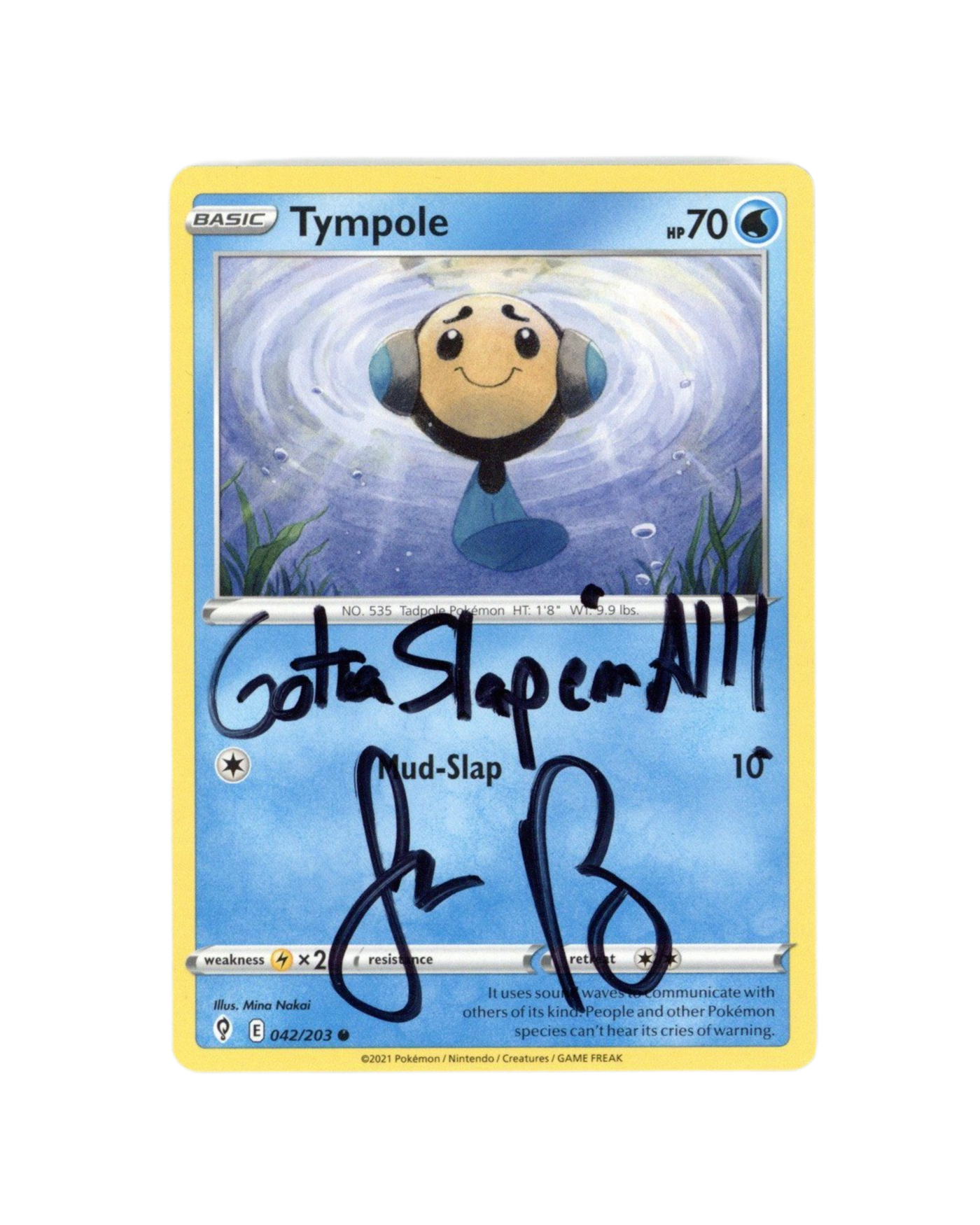Jason Paige Signed Pokemon Tympole Trading Card - Autographed Zobie COA