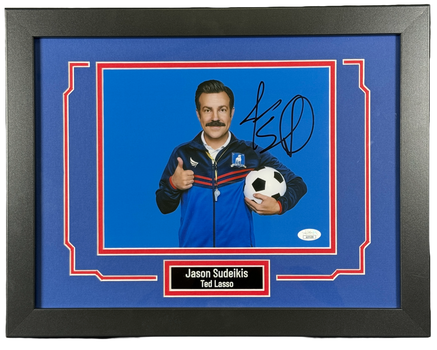 Jason Sudeikis Signed & Custom Framed 8x10 Photo Ted Lasso Autographed JSA COA