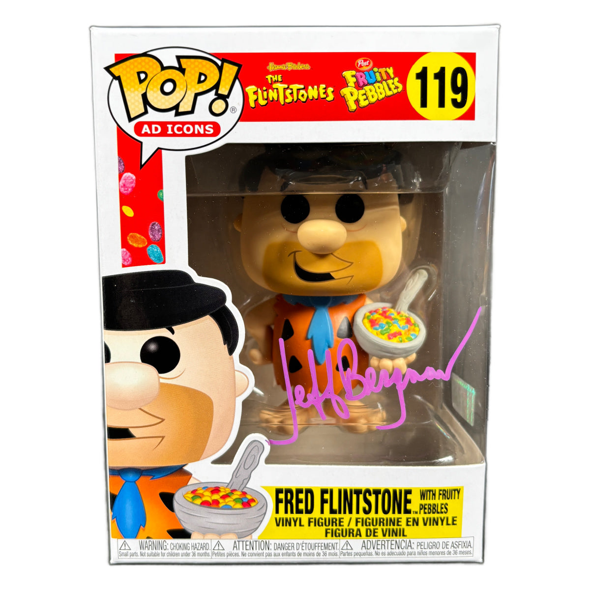 Jeff Bergman Signed Funko POP The Flintstones Fruity Pebbles Autographed Zobie COA